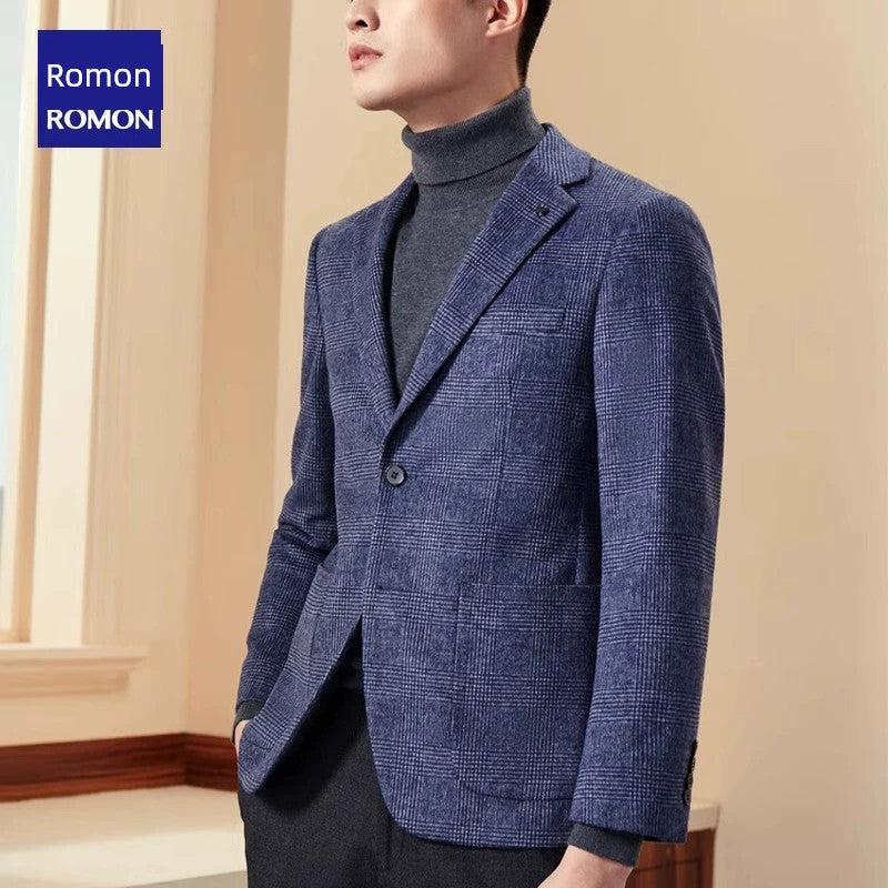 Romon High-End Fall Slim Fit Suit Youth Wool