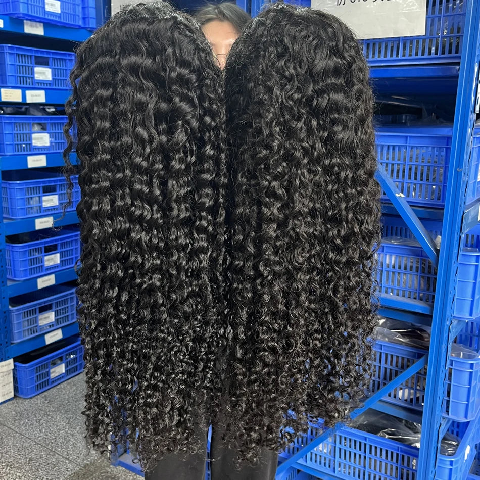 300% High Density Loose Deep Wave 40 46 50 Inch 13x6 13x4 HD Lace Frontal Human Hair Wig Brazilian 360 Full Curly Wigs For Women