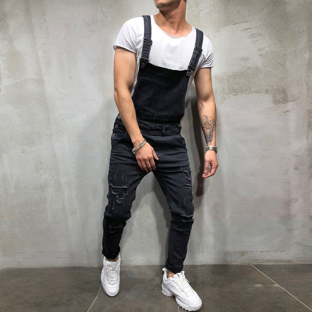 Mens Summer Solid Denim Overalls Jumpsuit Dungaree Suspender and Brace Bibs Pants Jumpsuit Trousers S-3XL For Free Shipping 2023