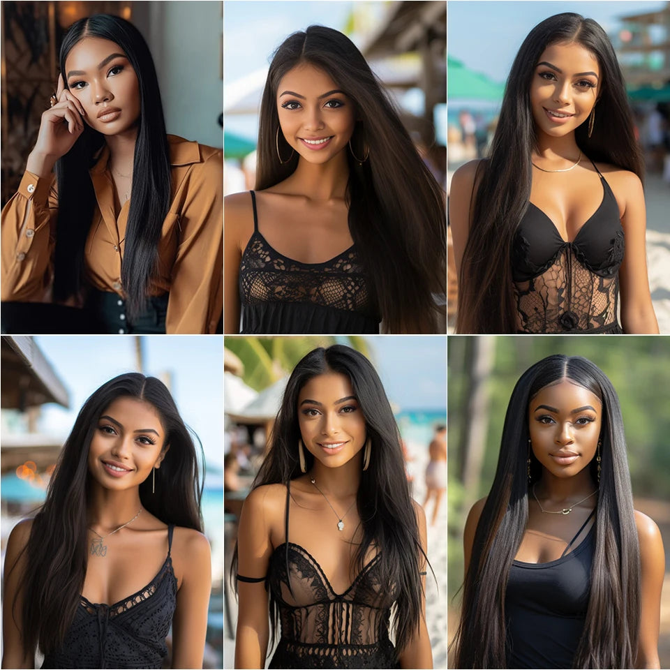 ALIANNA 26-Zoll-Echthaar-Bündel 10A brasilianisches unbehandeltes Haarwebe 30 38 40 Zoll glatte Echthaar-Bündel Haarverlängerungen