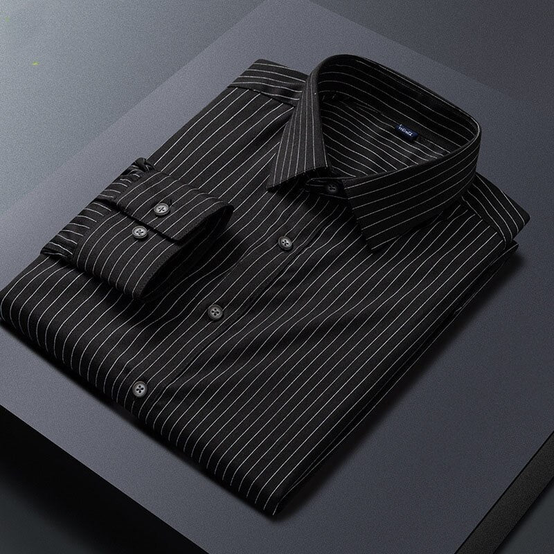 New Spring and Autumn High Quality Stripe Men's Social Gentleman Long Sleeve Shirts Dress Breathable Business Casual Men Shirt