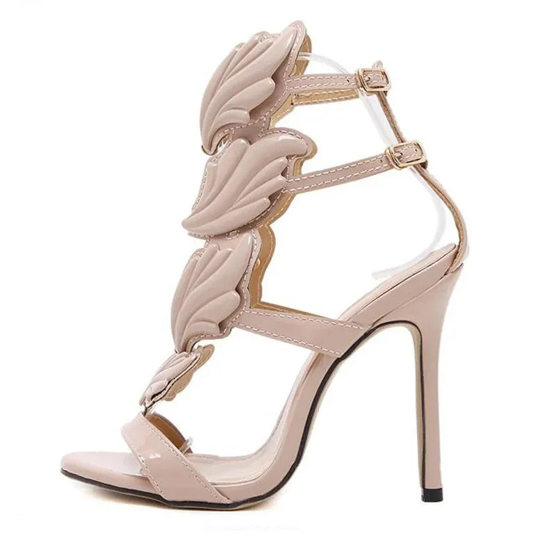 2024 Patent Leather Sandalias De Las Mujeres TOTEM Women Shoe Party Fashion Buckle Strap Round Toe Thin Heels Size 35-42