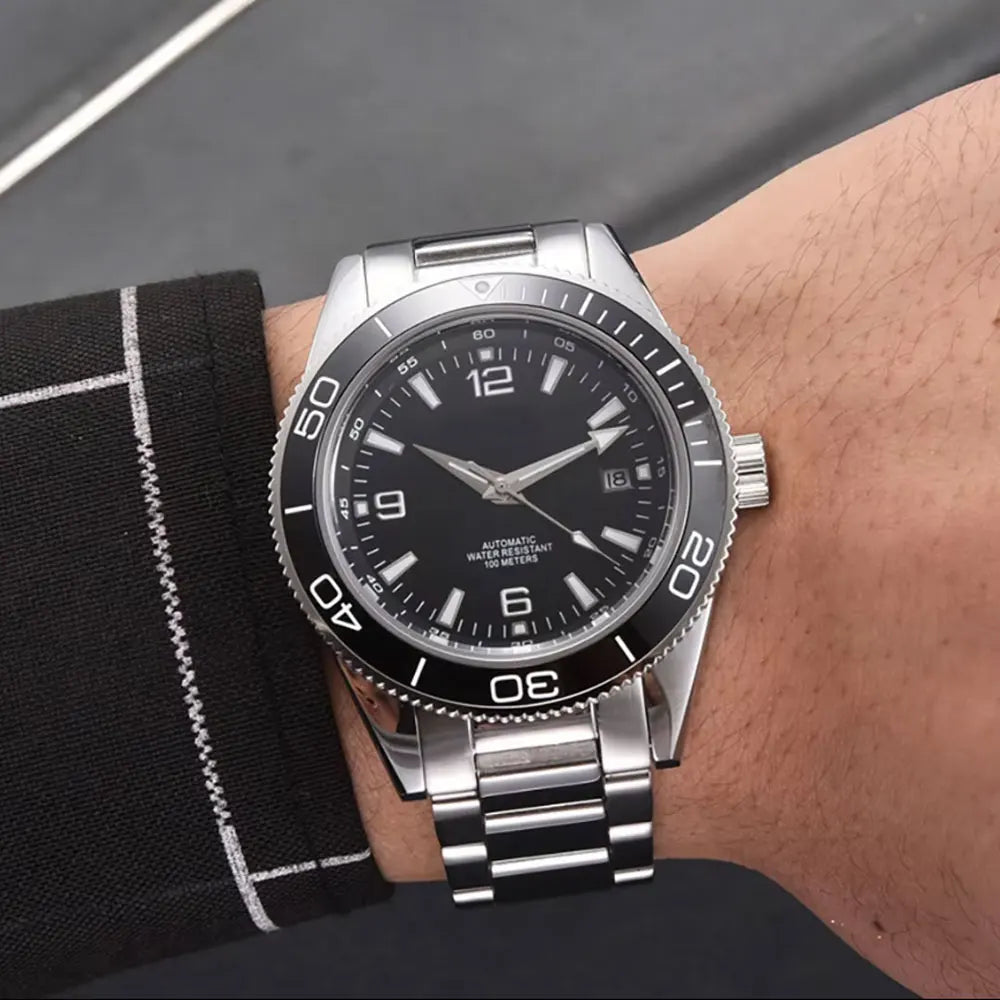 Custom watch logo for man Automatic high quality 41mm  NH35 Mechanical Watches Waterproof Sapphire Ceramic Bezel