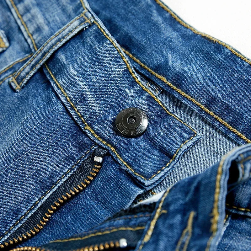 2025 Summer New Men's Denim Shorts Classic Black Blue Thin Section Fashion Slim Business Casual Jeans Shorts Male Brand