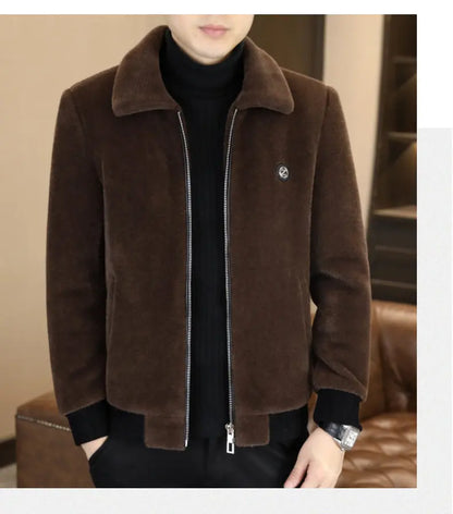 Winter Faux Fur Jacket for Men Thick Warm Fur Integrated Jacket High-quality Casual Business Windbreaker coats men clothing