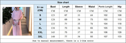 Spring Autumn Women's Clothing New Set Round Neck Fashion Glitter Color Blocked Bat Shirt Wide Leg Pants Set For Women