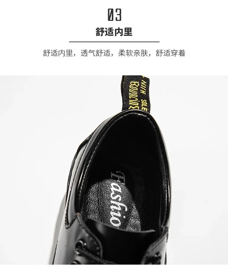 Fashion Comfortable Round Toe Walking Elegant Shoes Spring Shoes Men Genuine Leather Casual Outdoor Wear-Resistant Work Shoes