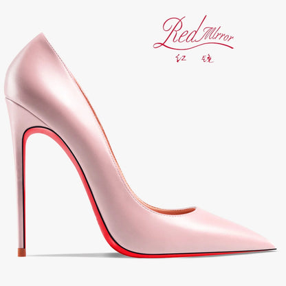 Shoes For Women  Trend Leather Luxury Red Bottoms High Heels 12cm Pointed Toe Stiletto Pumps Comfortable Party Wedding Shoes