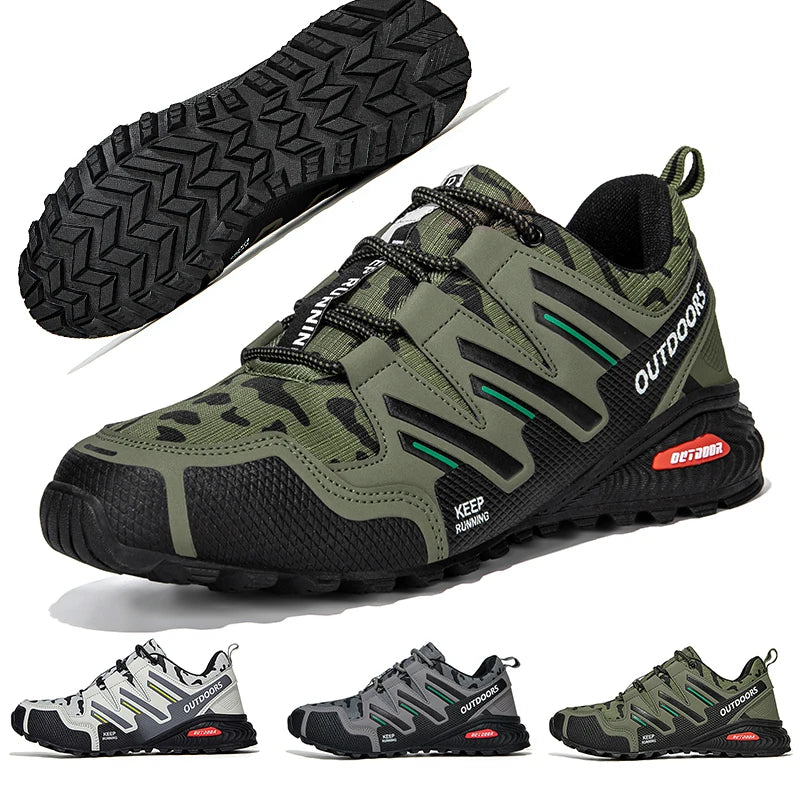 New Men Hiking Shoes Outdoor Waterproof Sports Shoes Comfortable Leather Hiking Training Boots Large Size Tactical Shoe Men