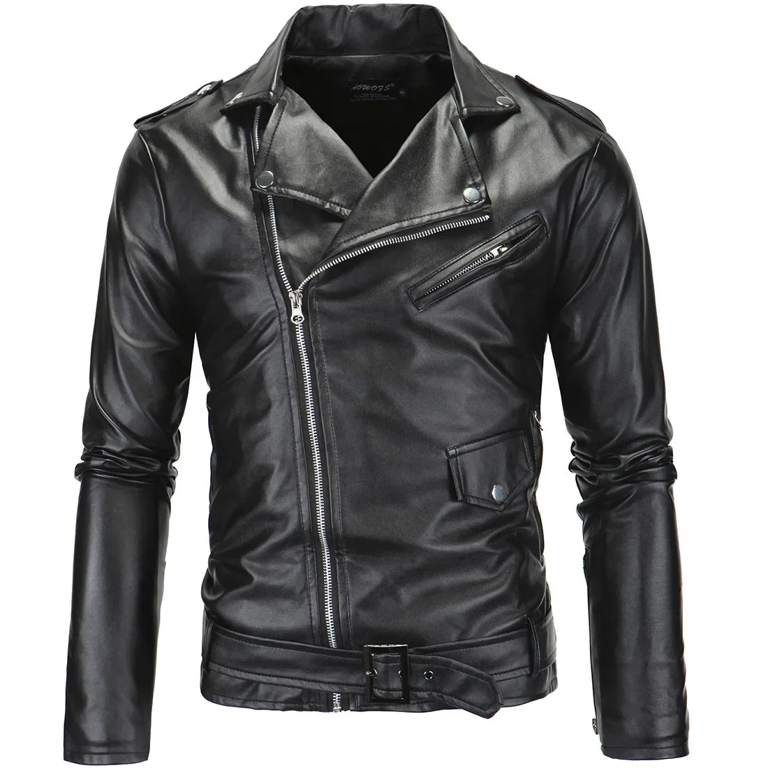 2026 Men's Biker Leather Jacket Large Size Stand Collar Zipper Colorful Jacket Youth Outerwear Casual Loose Fit Winter Coat