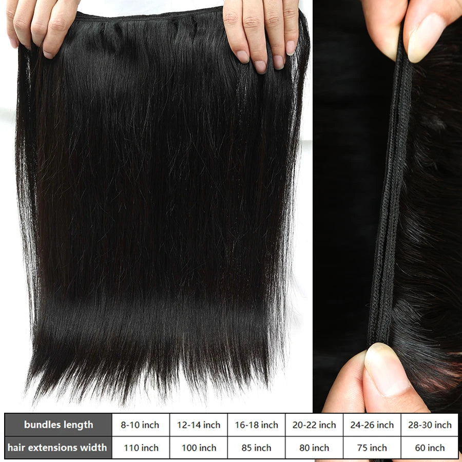 ALIANNA 26-Zoll-Echthaar-Bündel 10A brasilianisches unbehandeltes Haarwebe 30 38 40 Zoll glatte Echthaar-Bündel Haarverlängerungen