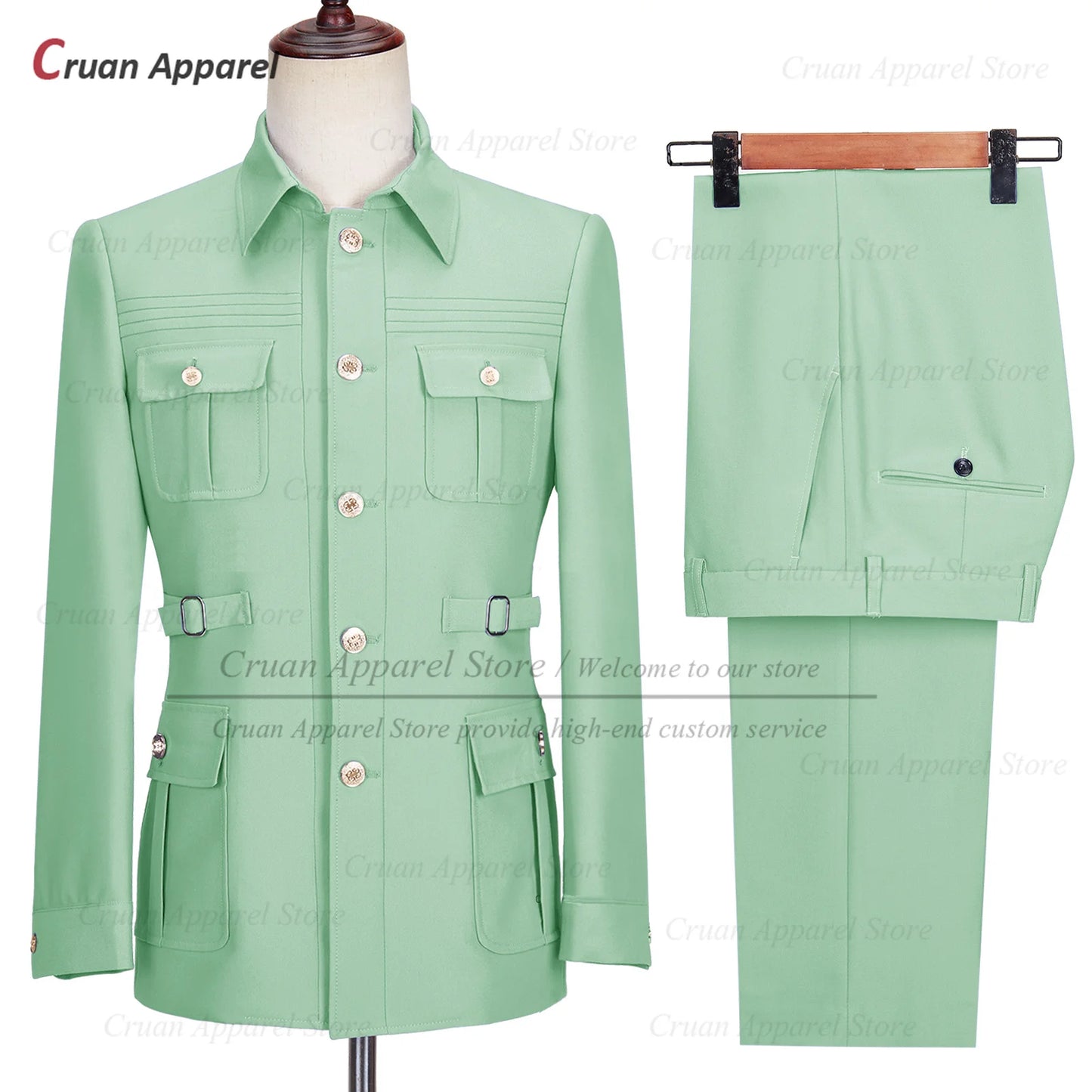 Fashion Herren Anzug-Sets Kostüme Formell Chinesischer Tunika-Anzug Blazer Hose 2-teilig Maßgeschneidert Hochzeit Business Abschlussball Slim Fit Smoking