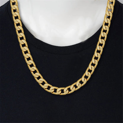 Men Women's Dubai Jewelry Sets Gold Color Stainless Steel Necklace Bracelet Set Hiphop Curb Cuban Thick Chain Wholesale Jewelry