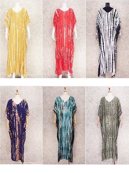 Bohemian Printed V-neck Batwing Sleeve Side Split Loose Dress For Women Clothes Plus Size Beachwear Maxi Dresses Q1218