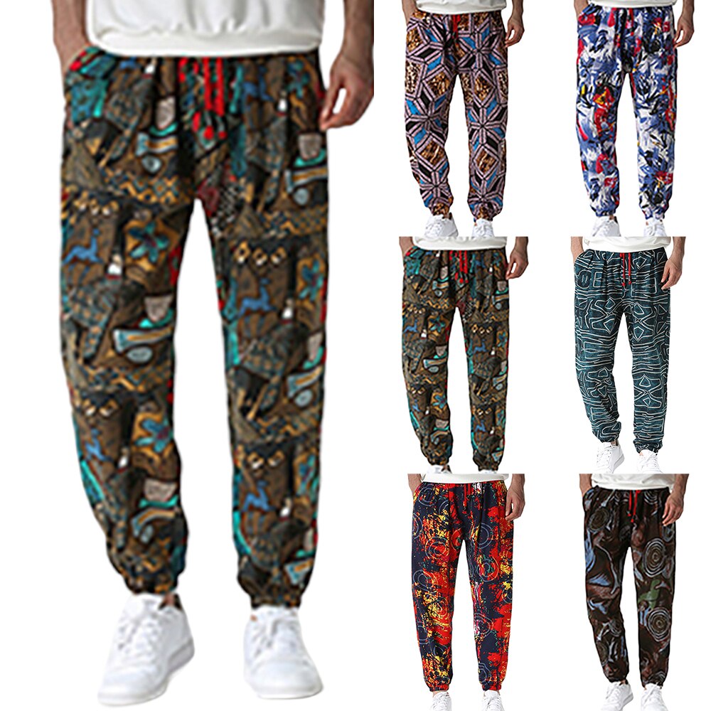 Pantaloni din bumbac, in, pentru bărbați, modă, talie mijlocie, bărbați, casual, hip hop, largi, turism, mărimi mari, îmbrăcăminte de vară, îmbrăcăminte de stradă