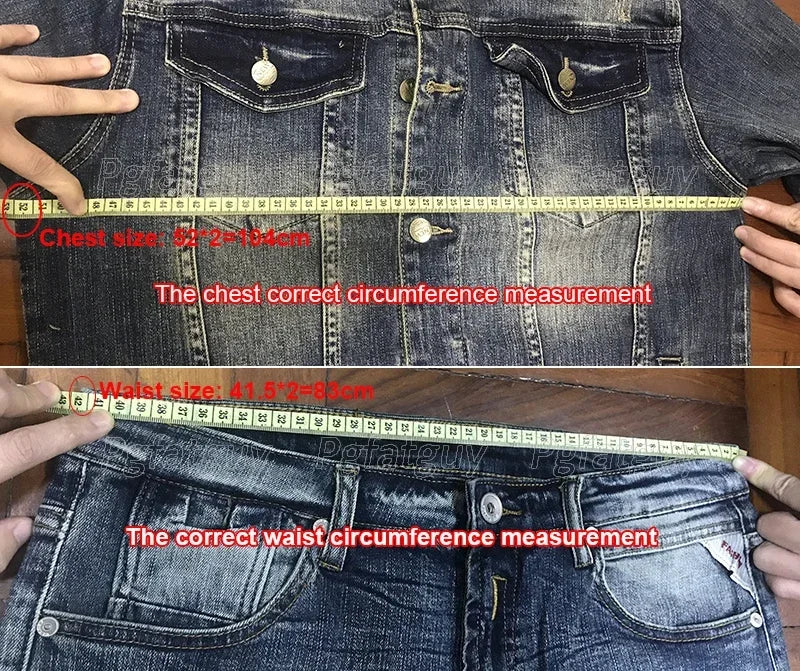 Frühling Herbst Denim Anzug Herren Slim Micro-Stretch Zweiteiler Frühling und Herbst Jacke Jeans