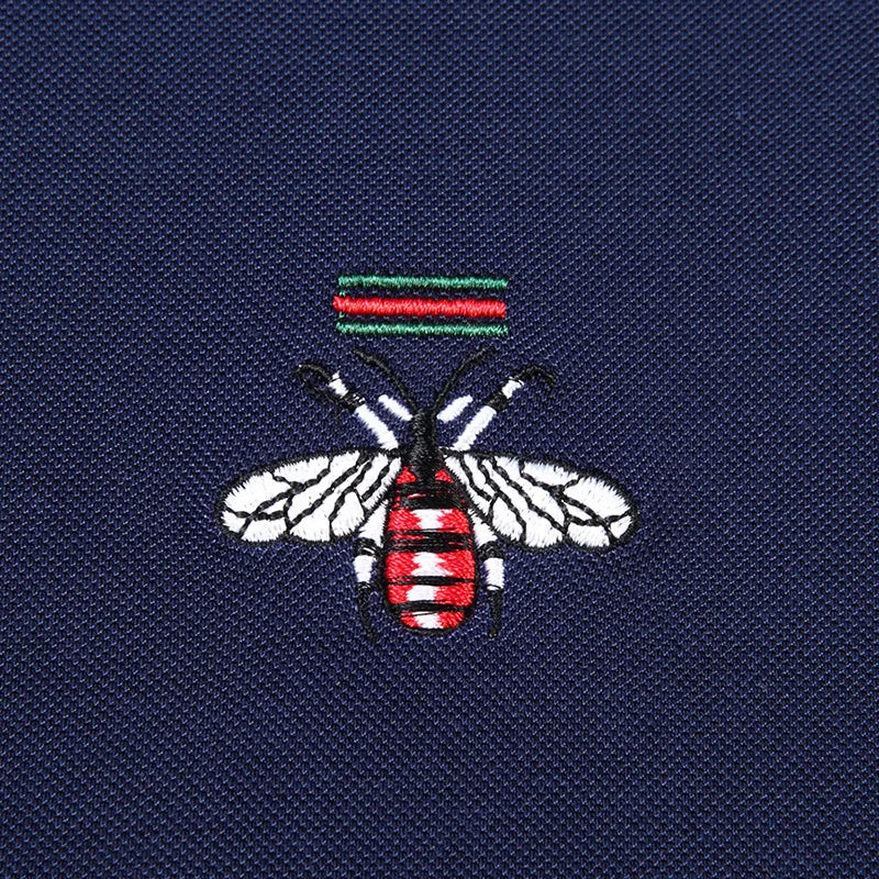 Design Brand Quality Men's Polo Shirt Lapel Bee Embroid Short Sleeved New Summer T-Shirt Business Classic Fashion Trend Menswear