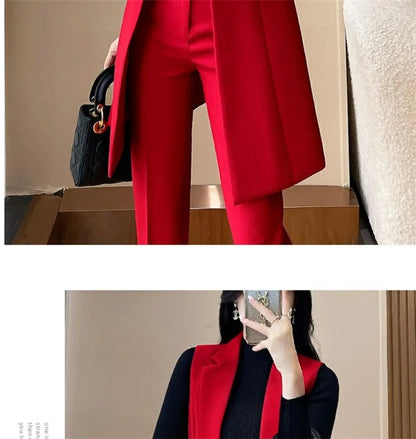 New High-end Female Professional Suit Fashion Elegant Lady Sleeveless Vests Spring Autumn Women's Blazer Vest