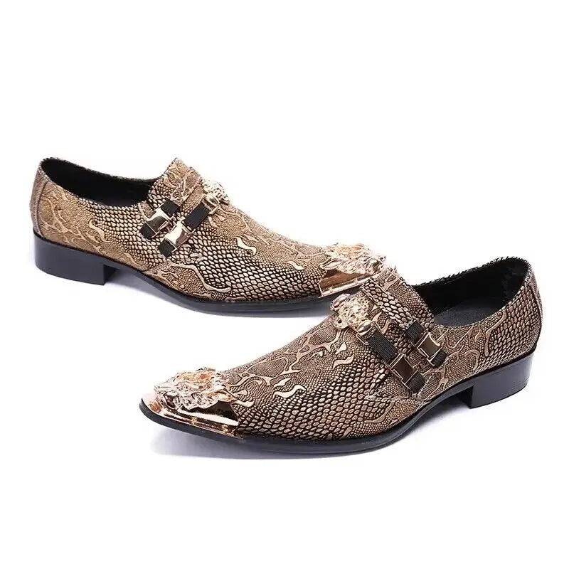 Neu eingetroffen: rote spitze Herren-Lederschuhe aus echtem Leder mit Metallspitze und Kristall, handgemacht, modische Friseurschuhe