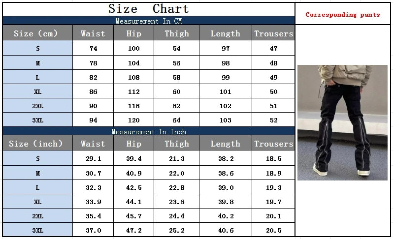 2024 Y2K Fashion Zipper Black Flared Jeans Cargo Pants For Men Designer Clothes Straight Solid Casual Long Trousers Ropa Hombre