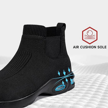 LARNMERN Steel Toe Shoes for Men Women Water Resistant Work Boots Non Slip Safety Sneakers Slip On Industrial Air Cushion Chelse