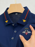 Design Brand Quality Men's Polo Shirt Lapel Bee Embroid Short Sleeved New Summer T-Shirt Business Classic Fashion Trend Menswear