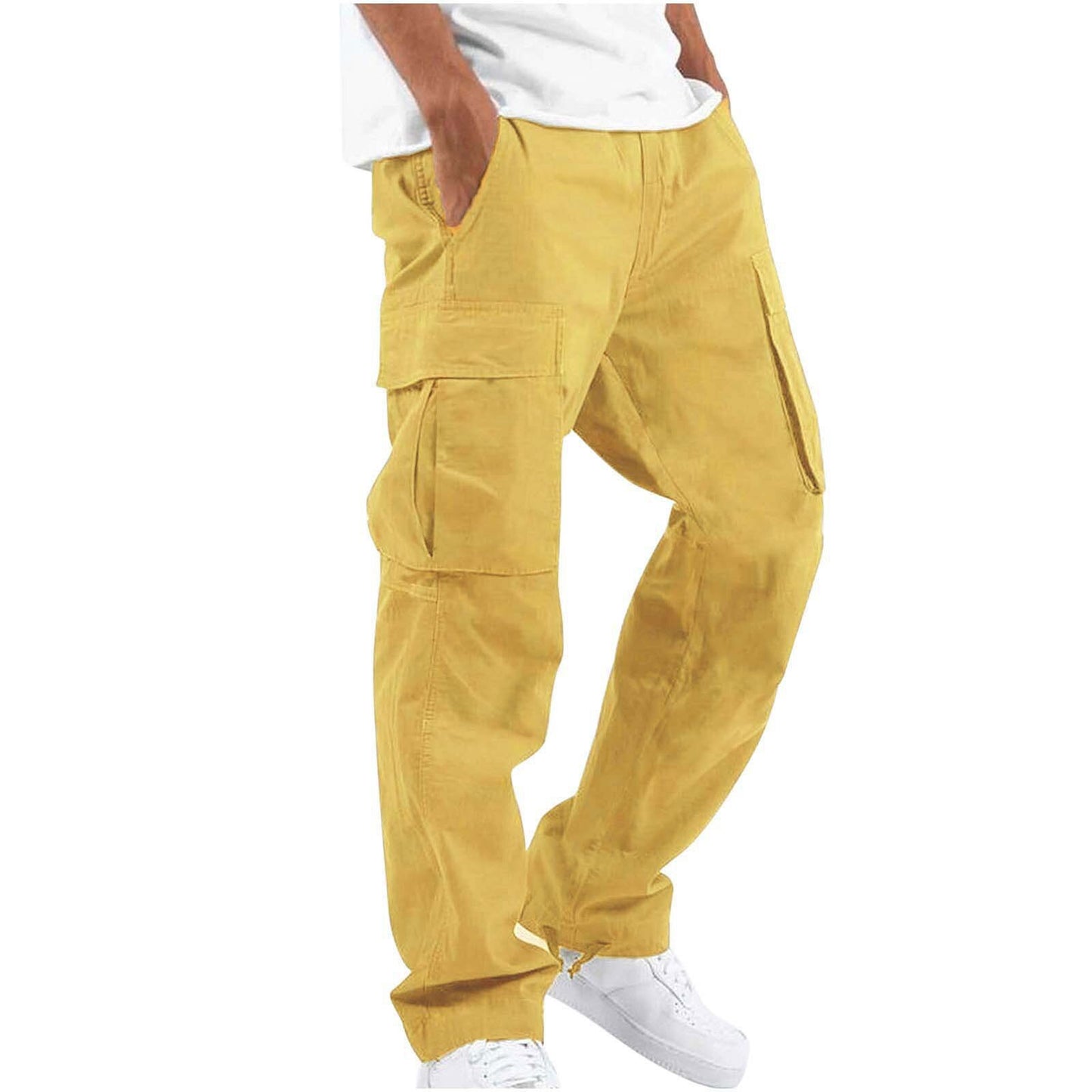 2023 Street Fashion Multi-pocket Brand Cotton Overalls Men&#39;s Loose Daily Casual Trousers Straight Mopping Pants Plus Size S-5XL