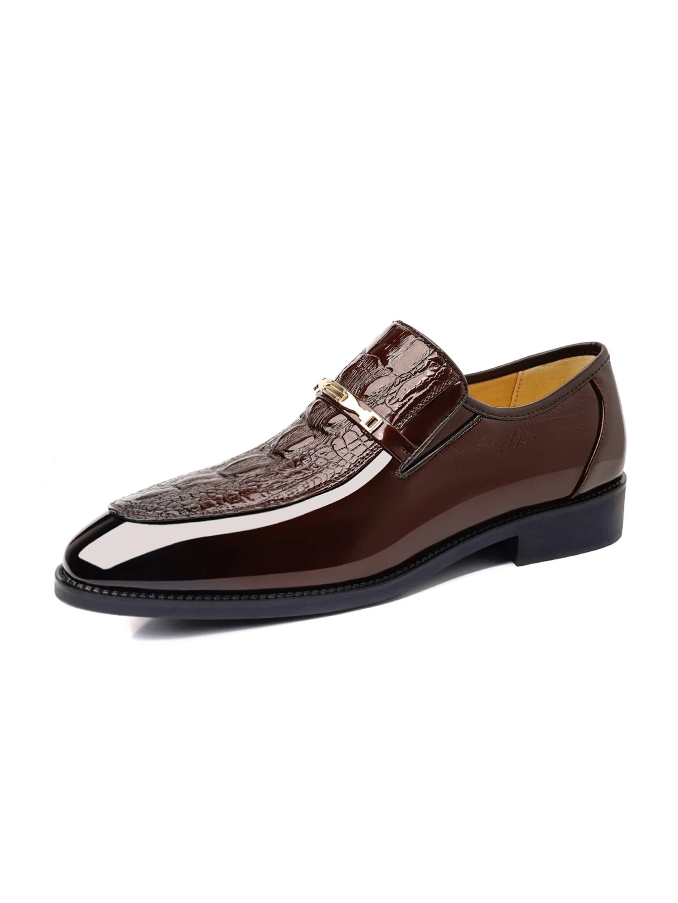 Luxury Men Dress Shoes Crocodile Leather Business Casual Shoes for Men Wedding Party Shoes High Quality Slip on Loafers Big Size