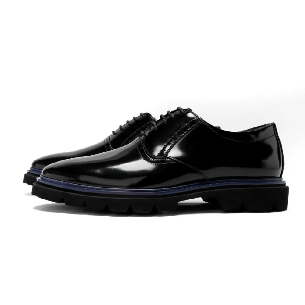 Echte Vollnarbenleder Herren Business-Schuhe Polierter britischer Stil Business Casual Oxford-Schuhe Mode Color-Block Spitz zulaufend