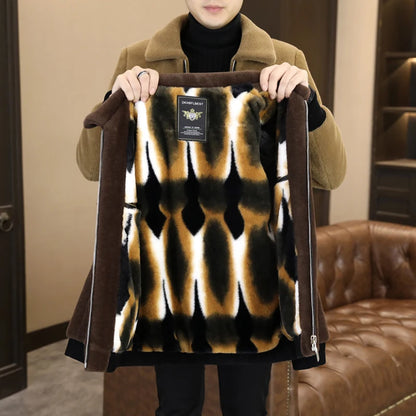Winter Faux Fur Jacket for Men Thick Warm Fur Integrated Jacket High-quality Casual Business Windbreaker coats men clothing