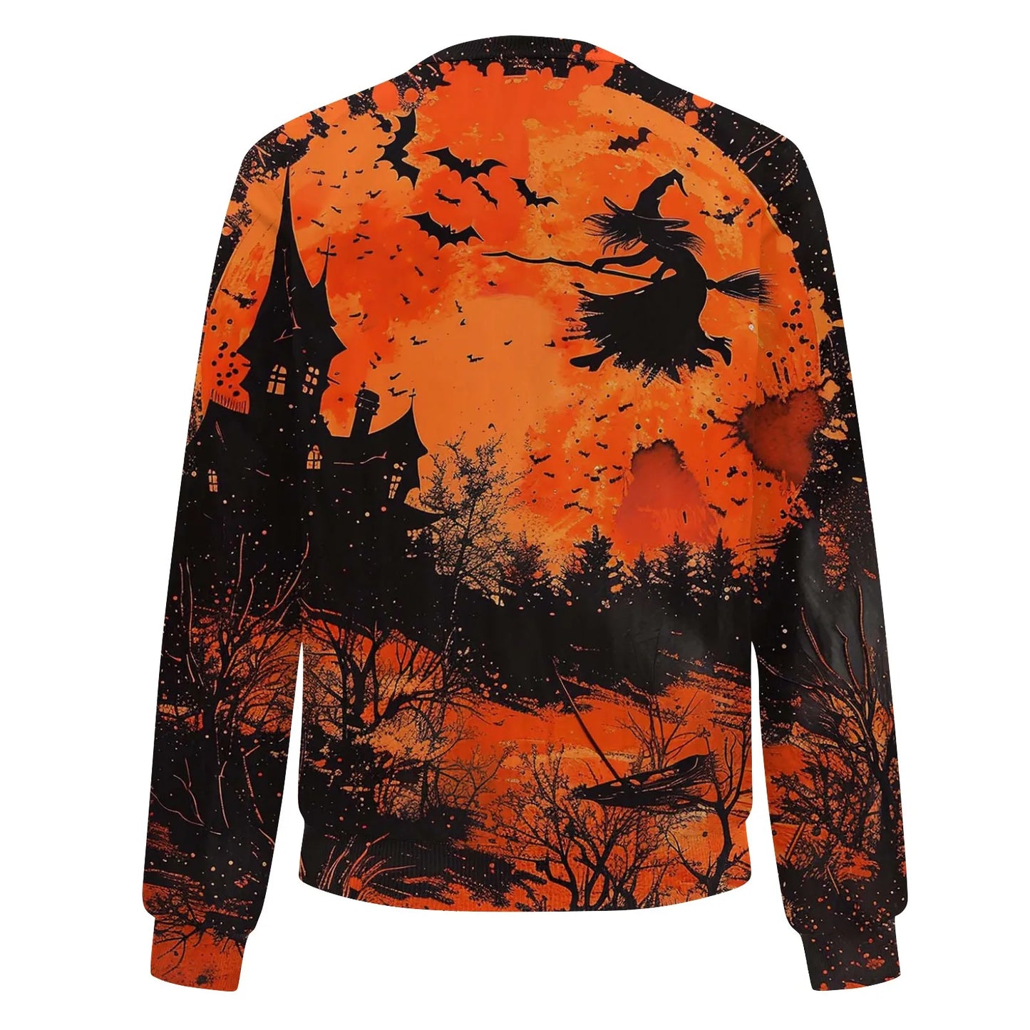 Women's Halloween Print Jacket Fashion Casual Long Sleeve O-Neck Zipper Jackets Top Fall all-match coat Women's autumn clothes