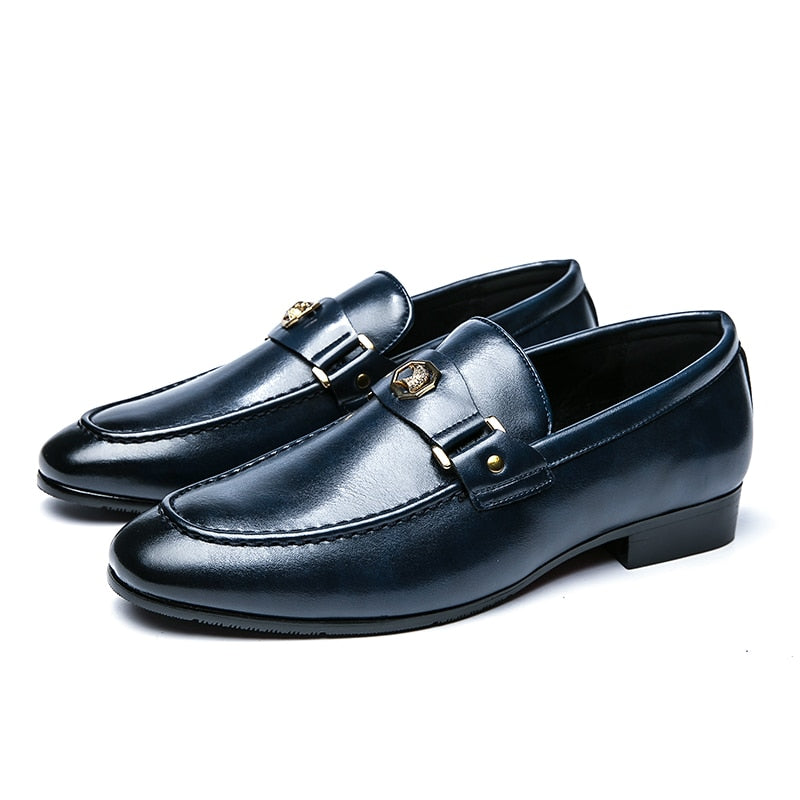 New Black Loafers Men Slip-On Round Toe Fashion Mens Dress Shoes Free Shipping Wedding Shoes for Men Size 38-47