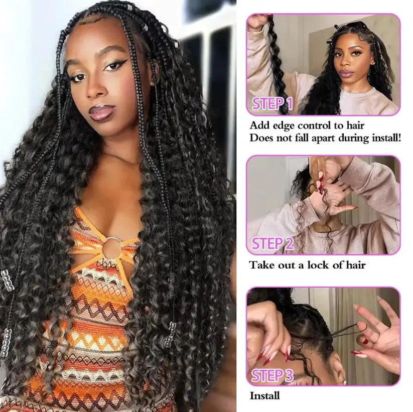 Human Braiding Hair Deep Water Wave Bulk No Weft Design 110g 1 Bulks Full Thick Bouncy Curly Bulk Hair Extensions For Braids