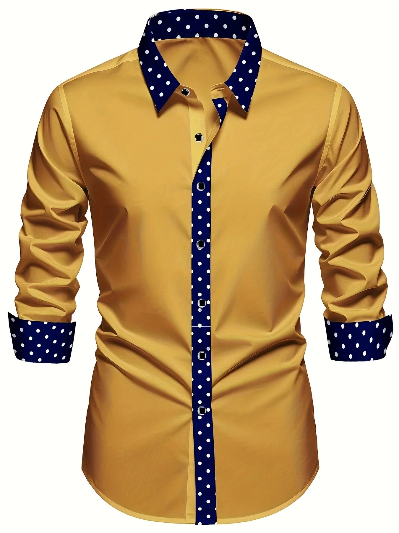 FGKKS Men's Shirt Brand New Arrival Patchwork Four Season Tuxedo Long Sleeve Smart Casual Elastic Male Business Shirts