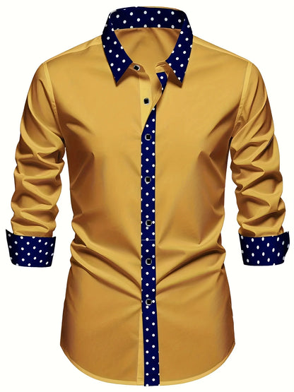 FGKKS Men's Shirt Brand New Arrival Patchwork Four Season Tuxedo Long Sleeve Smart Casual Elastic Male Business Shirts