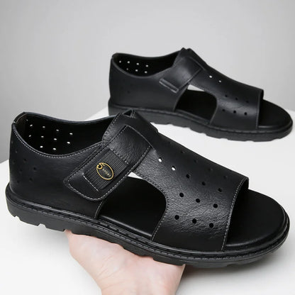 New Men's Sandals Fashion Brand Roman Sandals for Men Soft Bottom Comfortable Beach Shoes High Quality Leather Men Casual Shoes