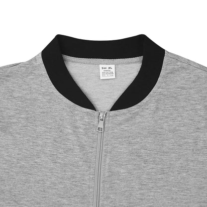 Spring And Autumn New Men's Set Leisure Sports Solid Color Standing Collar Zipper Jacket And Pants Two-piece Men's Clothing
