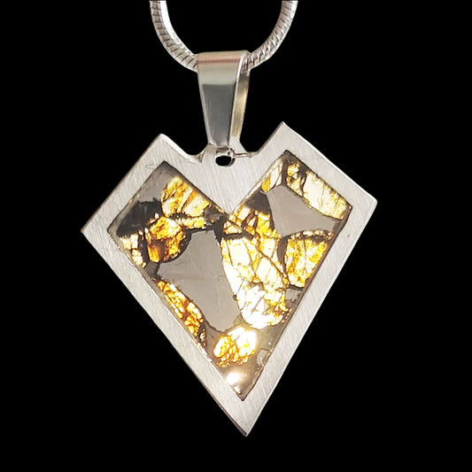 Brenham Olive Meteorite Pendant Olive Meteorite Necklace Natural Meteorite Material Jewelry - QB177