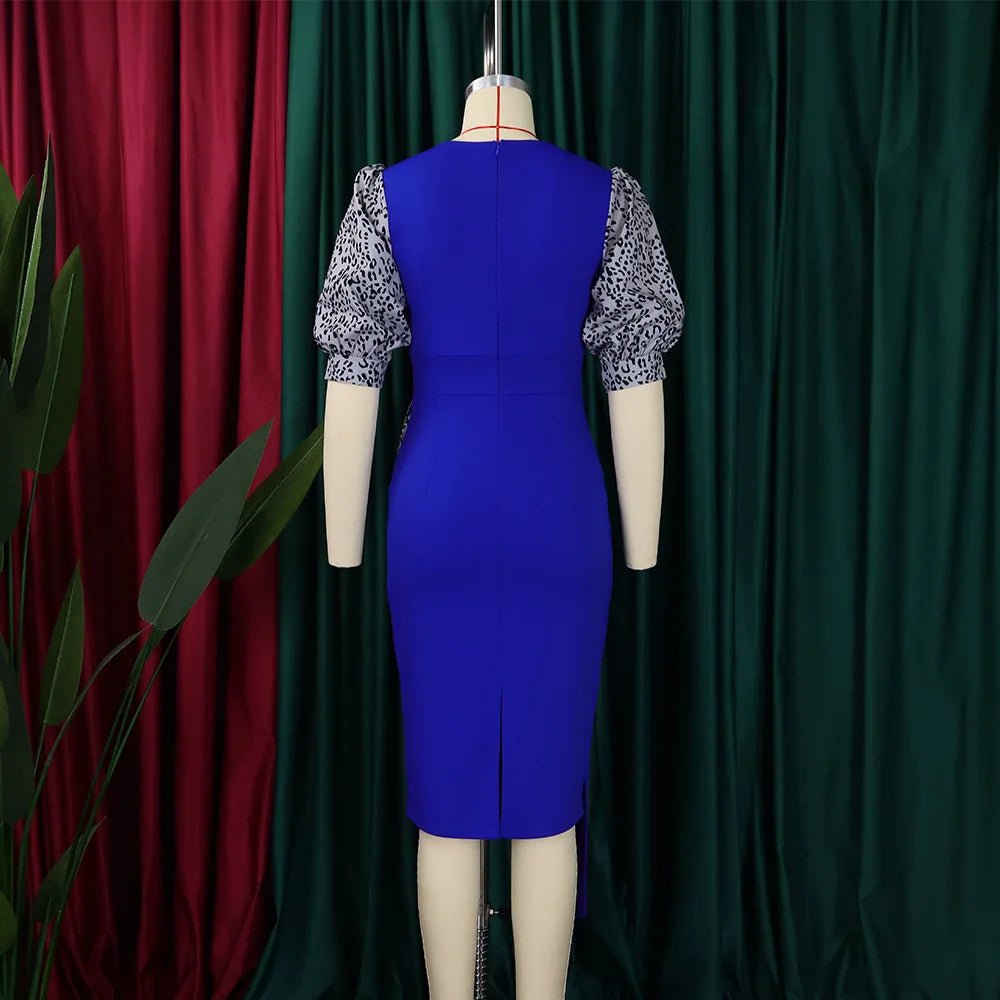 FairyShely 2025 Short Sleeve Patchwork Plus Size Dress Women Large Bodycon Big Dresses Lady Summer Party Tight Curvy Dress