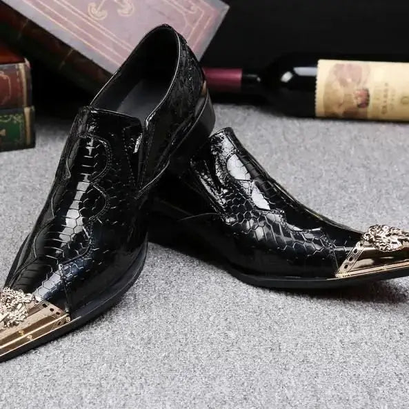 Luxusmarke Herrenschuhe Glitzer Gold italienische Hochzeitsschuhe Herren Leder Spitz Zehe Anzugschuhe Übergröße Herrenschuhe