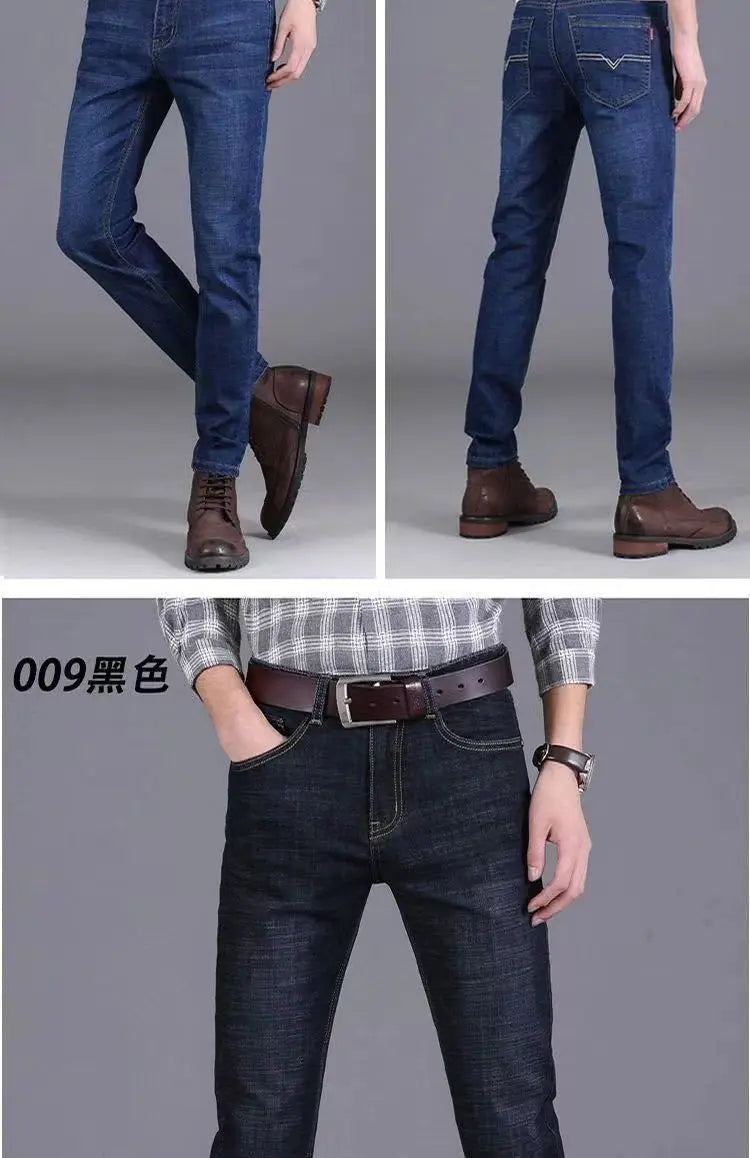 New Fashion Spring Autumn Men's Stretch Slim Jeans Casual Denim Luxury Clothing Men Designer Jeans Designer Clothes Cowboy Pants