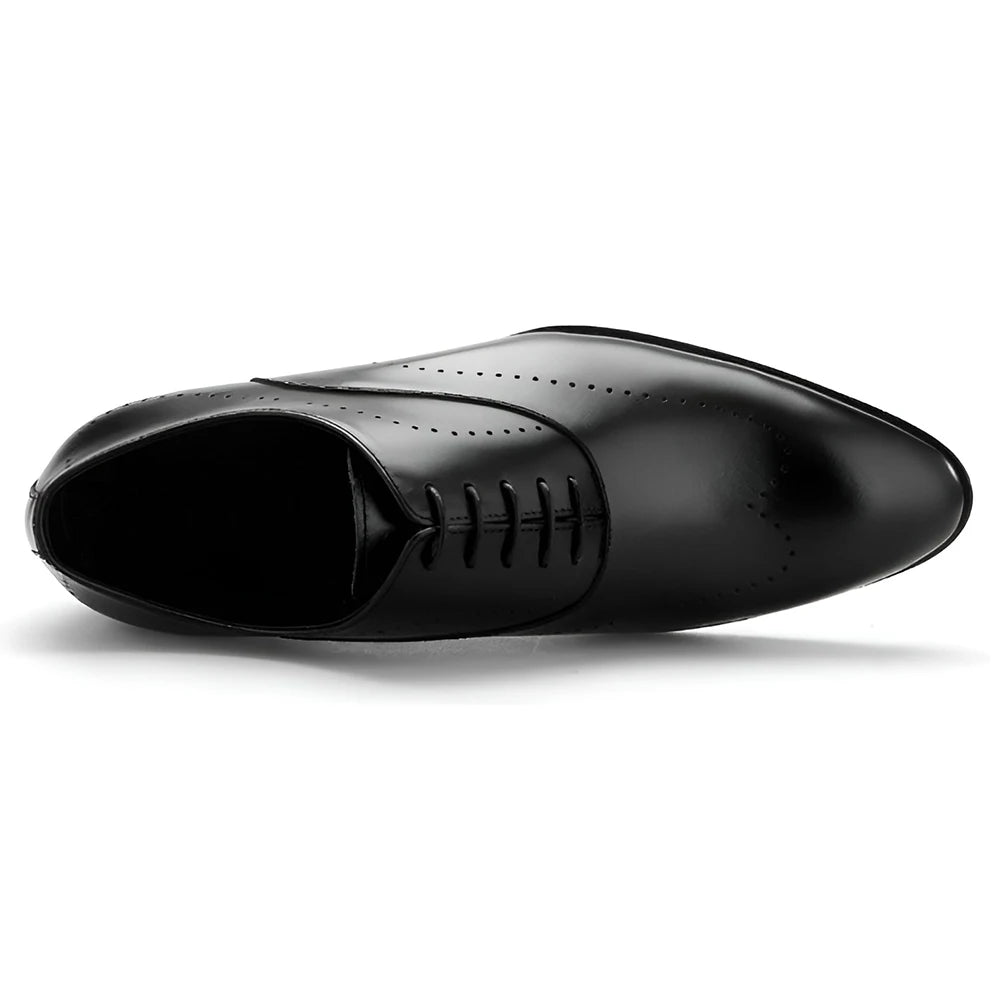 Vollnarbenleder Business Oxford Schuhe für Herren Formelle Derby-Schuhe Alltagskleidung