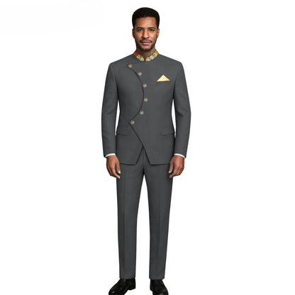 (Jacket +Pants) 2026 New Luxury Elegant Men's Suits 2 Piece Set Fashion Korean Casual Slim Fit Social Groom Wedding Tuxedo