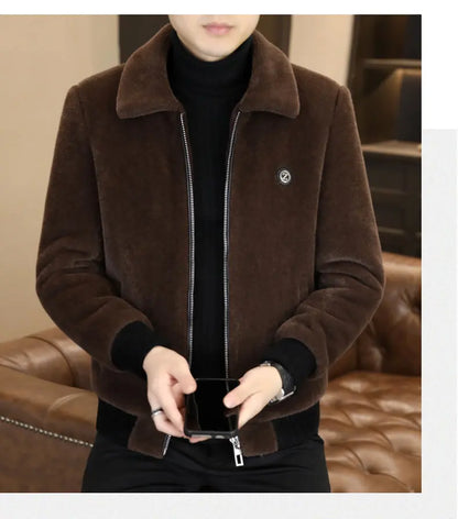 Winter Faux Fur Jacket for Men Thick Warm Fur Integrated Jacket High-quality Casual Business Windbreaker coats men clothing