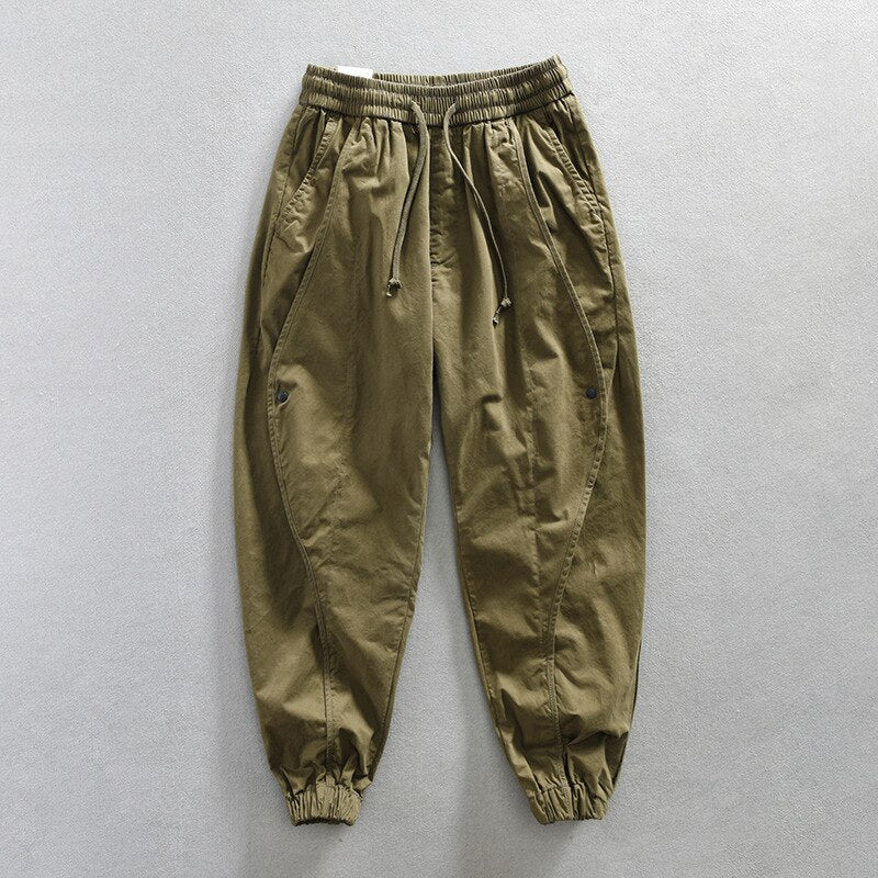 2023 Spring Summer New 100% Cotton Casual Cargo Pants for Men Solid Color Big Pocket Trousers Men Clothing Oversize AZ620