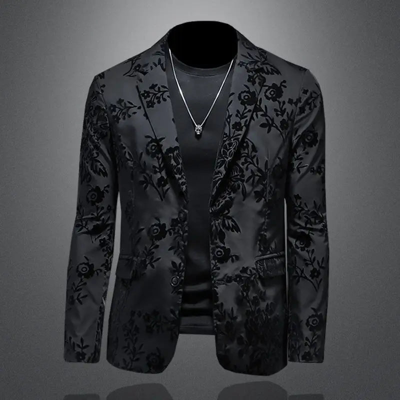 Men's Slim Fit Blazer Jacket Suit Business Wedding Casual Dress Coat Stage Show Costume  Fashion Menswear