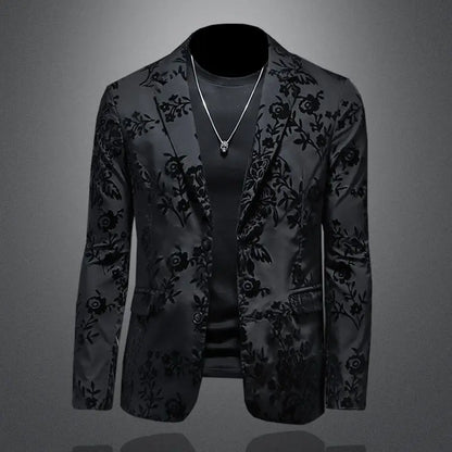 Men's Slim Fit Blazer Jacket Suit Business Wedding Casual Dress Coat Stage Show Costume  Fashion Menswear