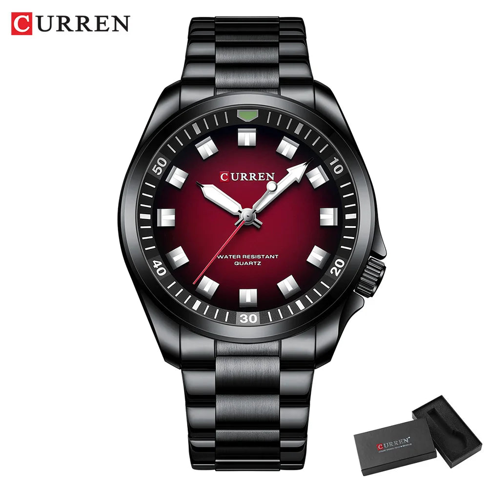 CURREN 8451 Fashion Men Watch Top Brand Luxury Waterproof Sport Mens Watches Stainless steel Automatic Date Military Wristwatch