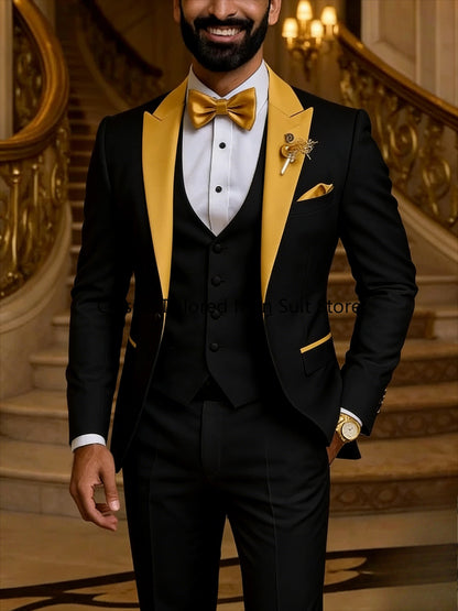 Quality Men's Suit  Fit Tuxedo 3 Pieces Suit Dress Wedding Work & Party