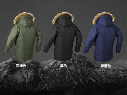 Winter N3B usaf waterproof puffer long coat military fur hood warm tactical bomber army thick us air force parka for men